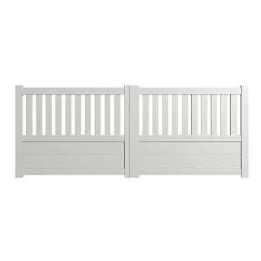 Déstockage grand portail blanc professionnel en aluminium