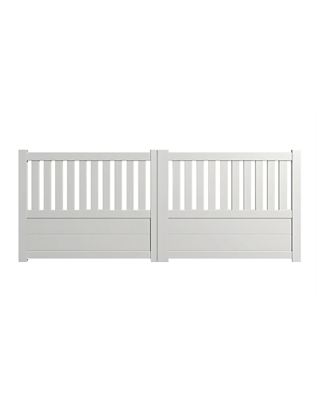 Déstockage grand portail blanc professionnel en aluminium